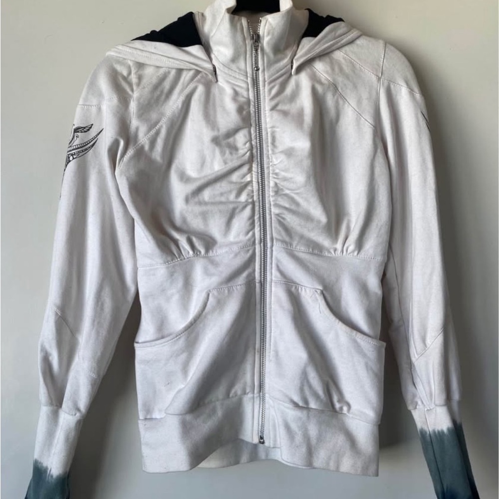 Women's White Sacred Geometry Hooded Jacket